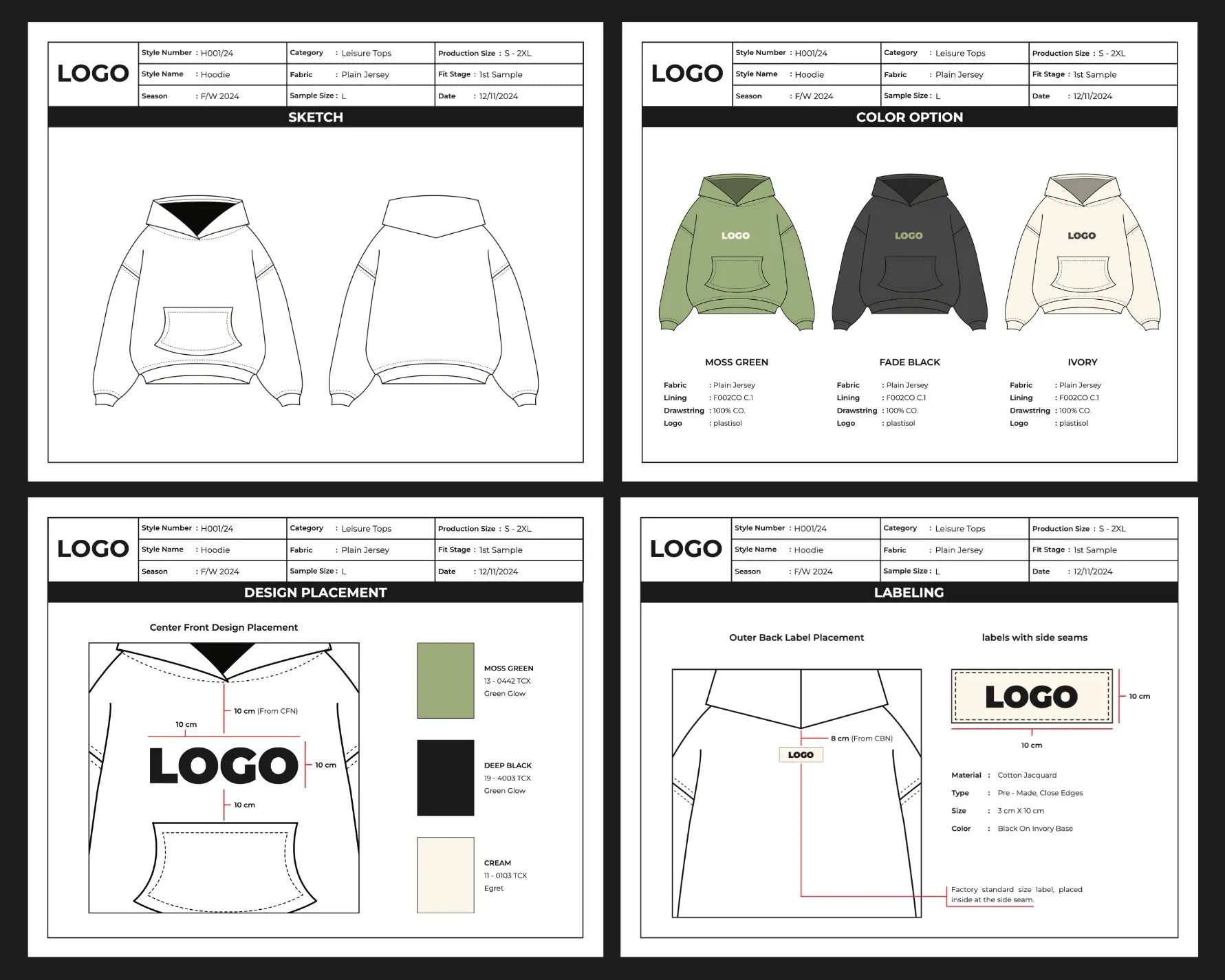 Tech Pack Template Urban Distro