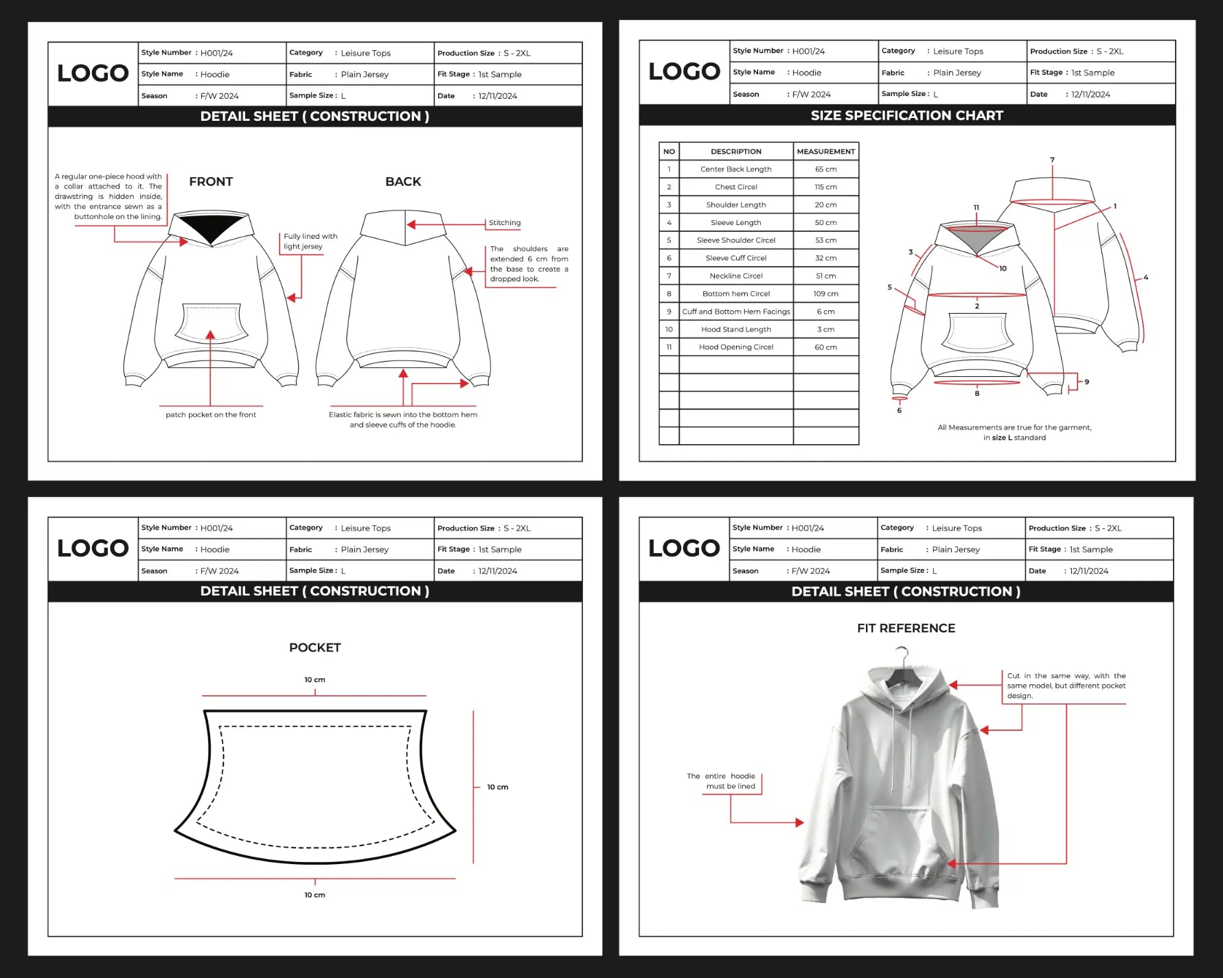 Tech Pack Template Urban Distro