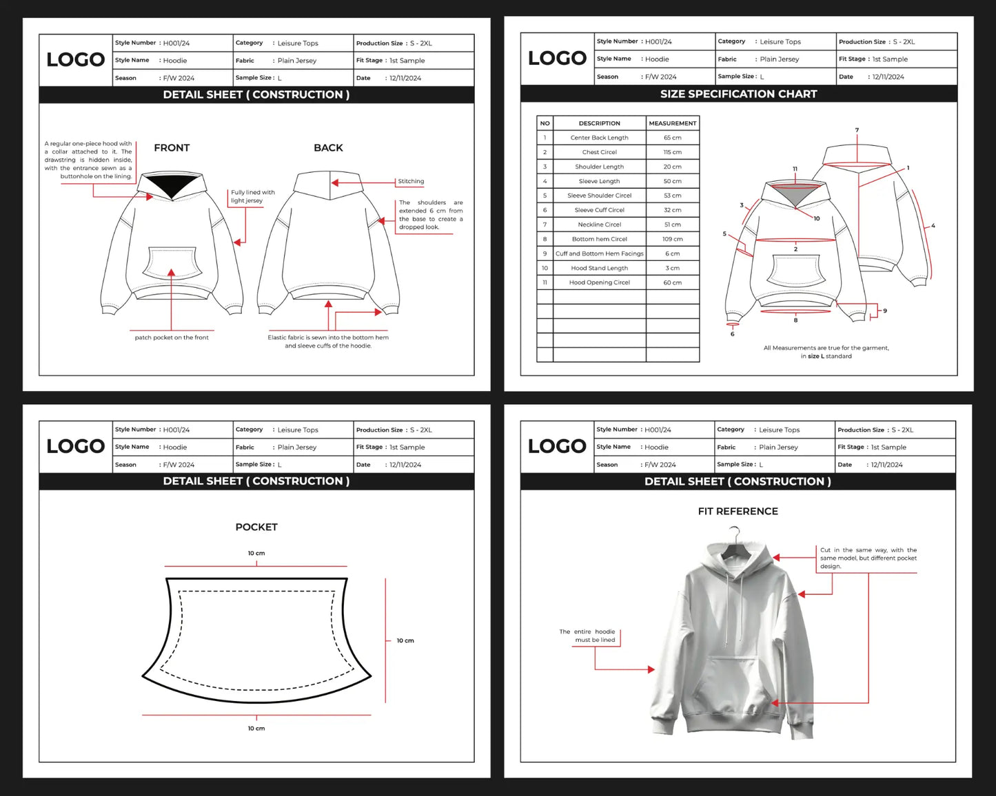 Tech Pack Template Urban Distro