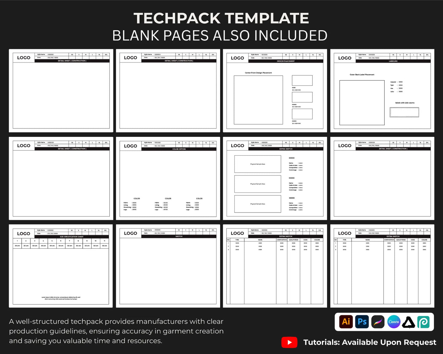 Tech Pack Template Urban Distro