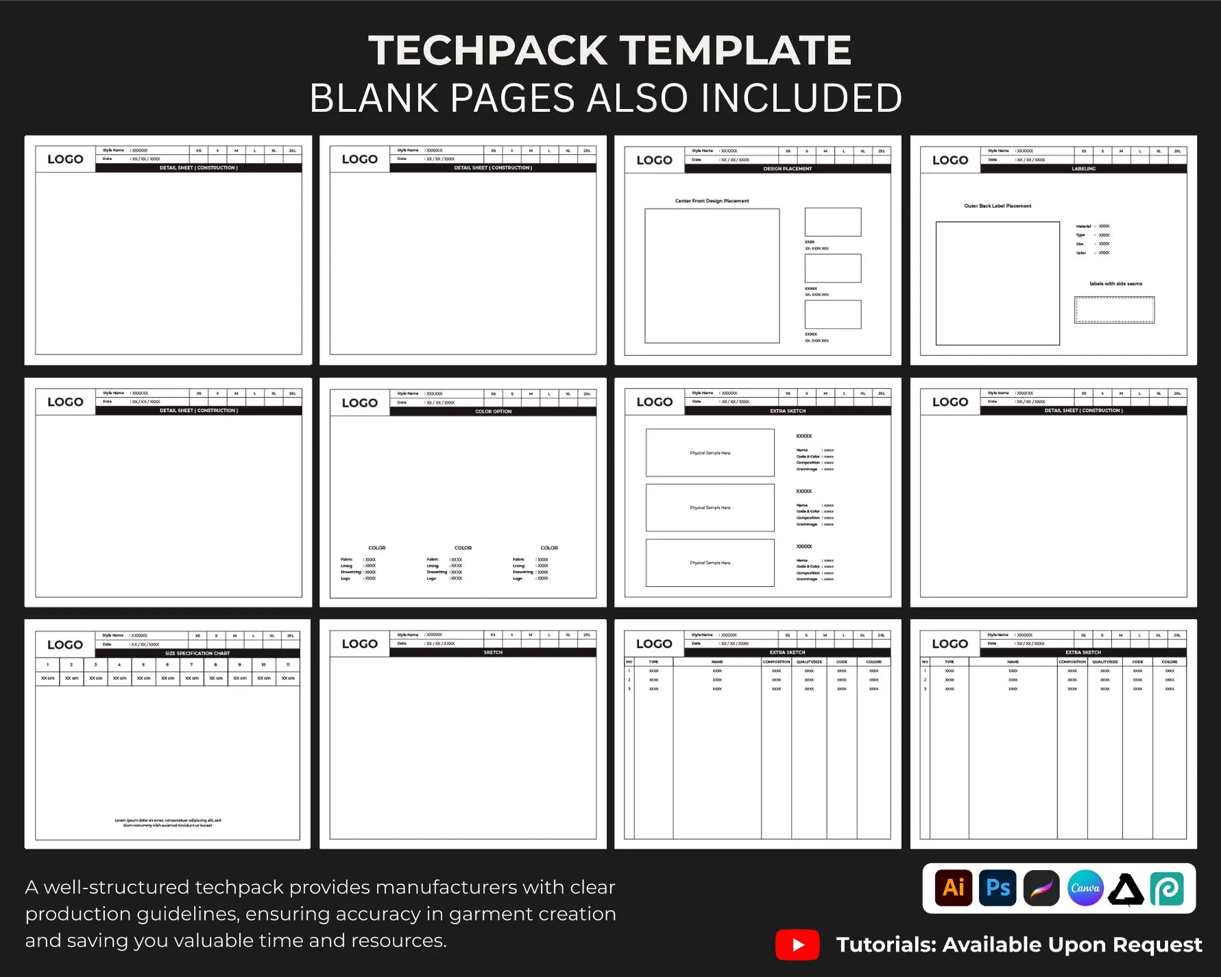 Tech Pack Template Urban Distro