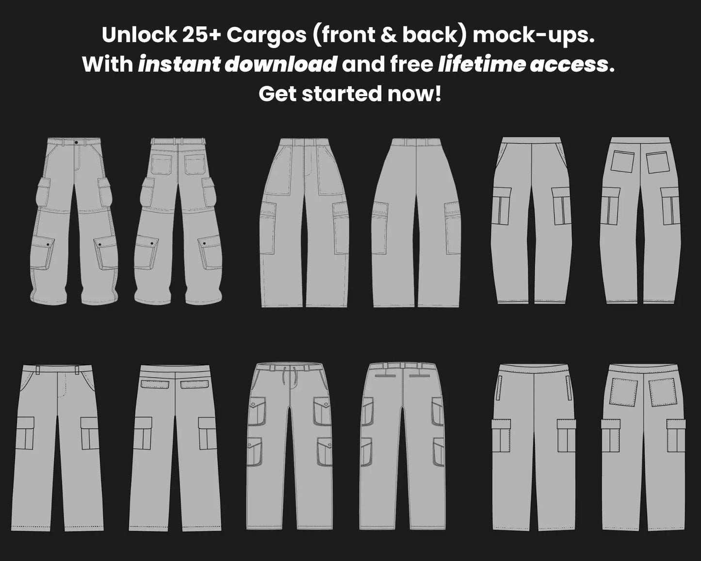 Cargo Pants Mockups Bundle Urban Distro