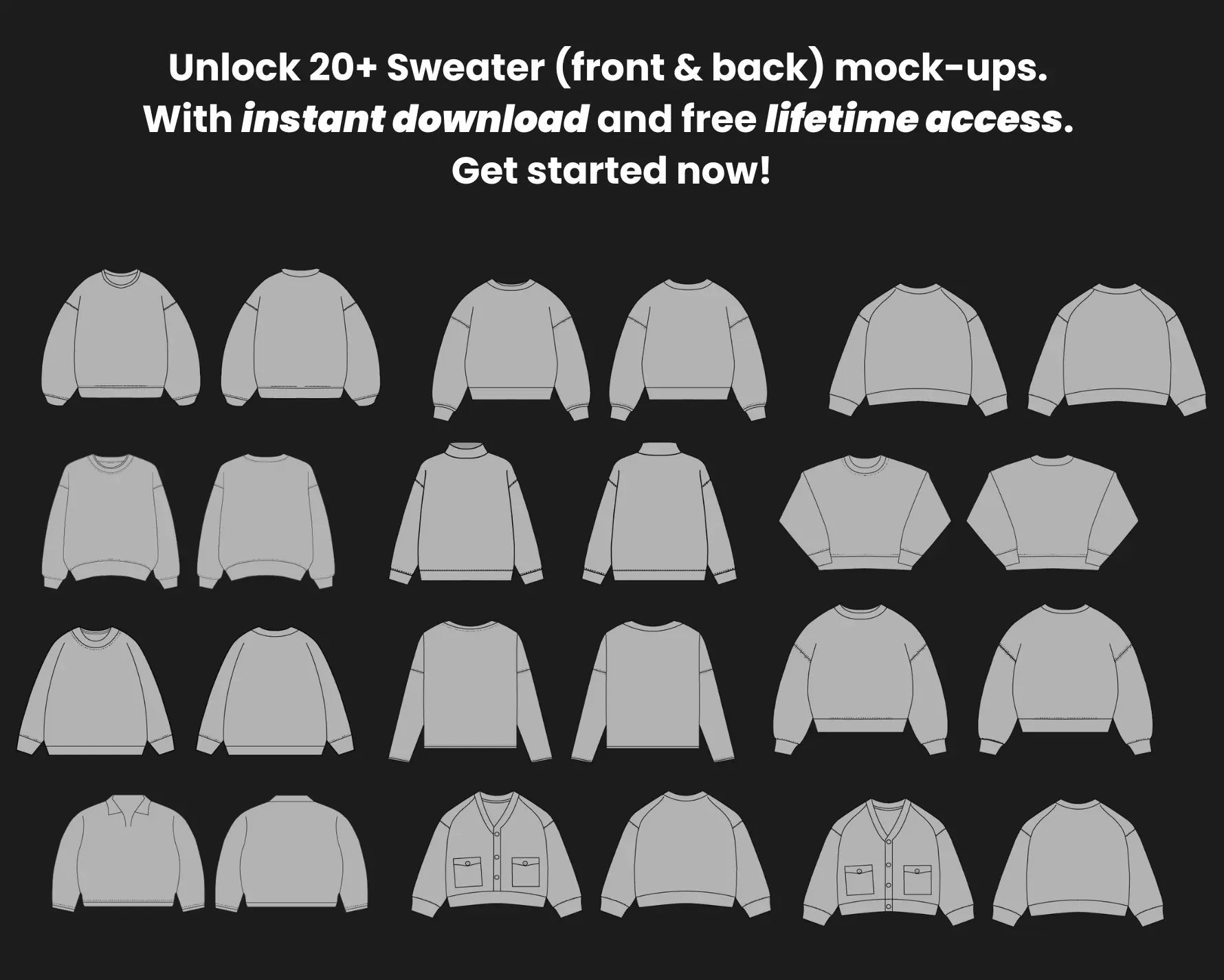 Sweaters Mockups Bundle Urban Distro