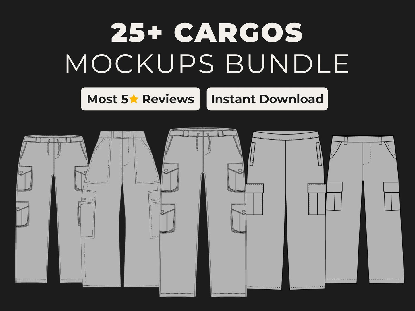 Cargo Pants Mockups Bundle Urban Distro