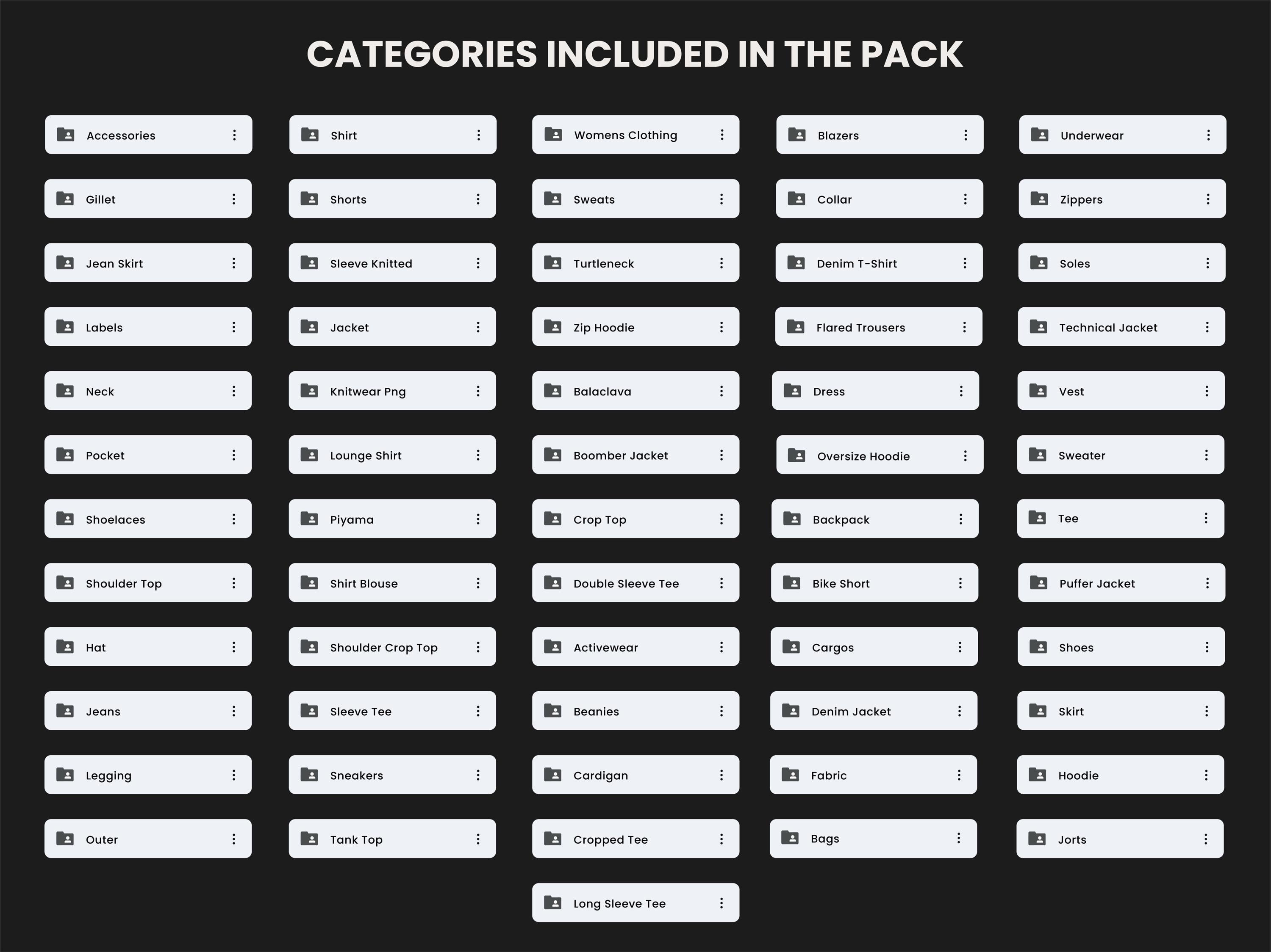 Streetwear Clothing Mockups with Free Tech Pack Templates - 5500 vector mockup bundle, list of the mockups included. From hoodies to sweatpants, we got them all.