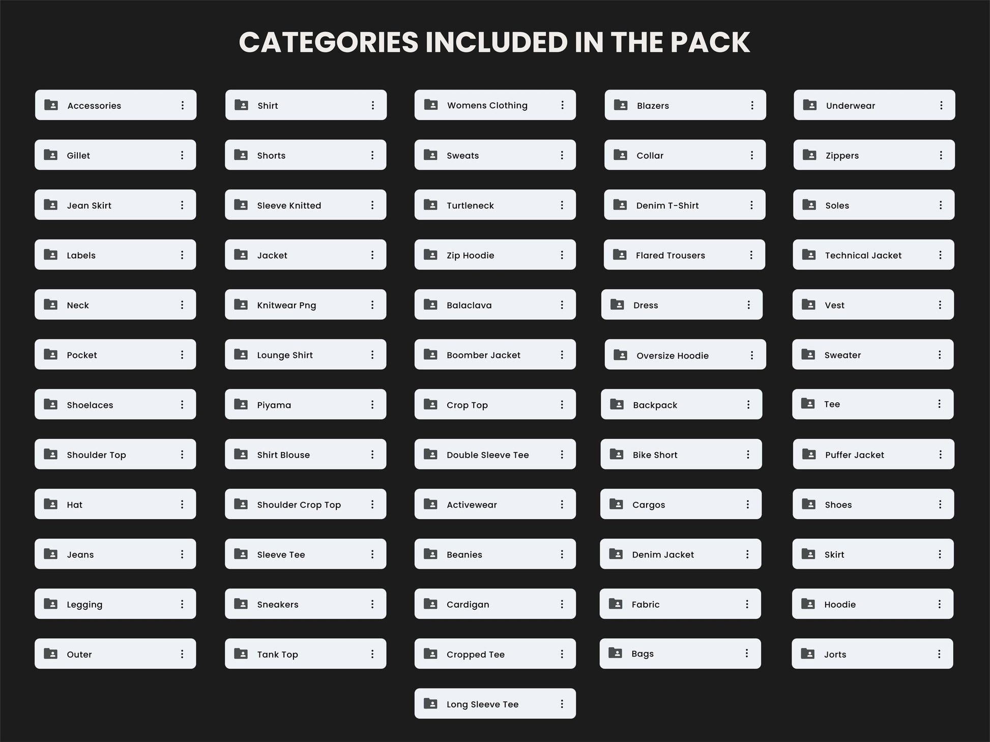 Streetwear Clothing Mockups with Free Tech Pack Templates - 5500 vector mockup bundle, list of the mockups included. From hoodies to sweatpants, we got them all.