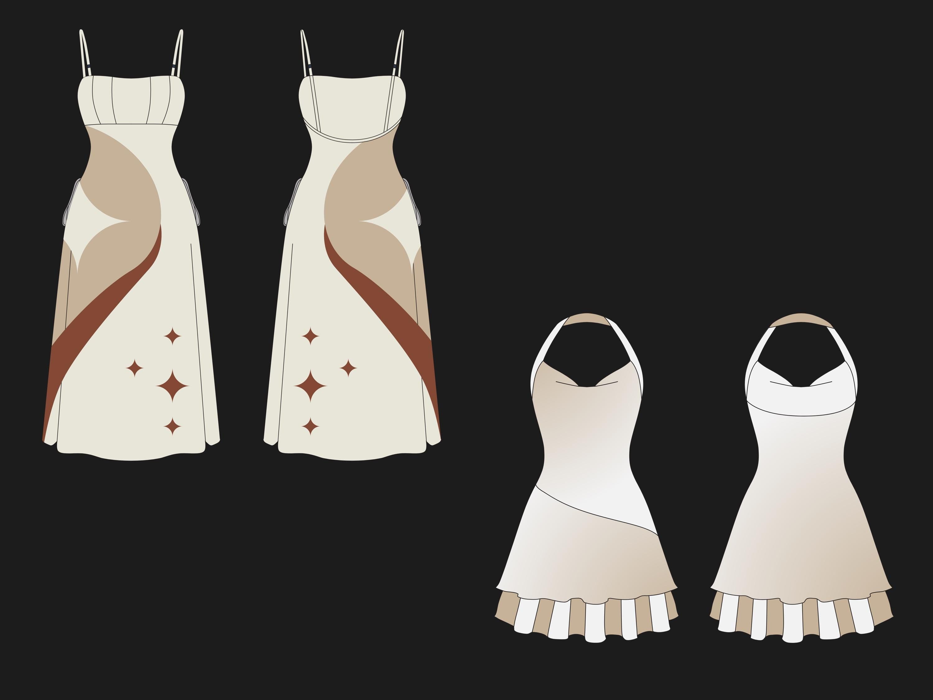 Women's clothing Mockups Bundle | Female Date Night and Going Out Bundle – including dresses, skirts and more Fashion Vector Templates