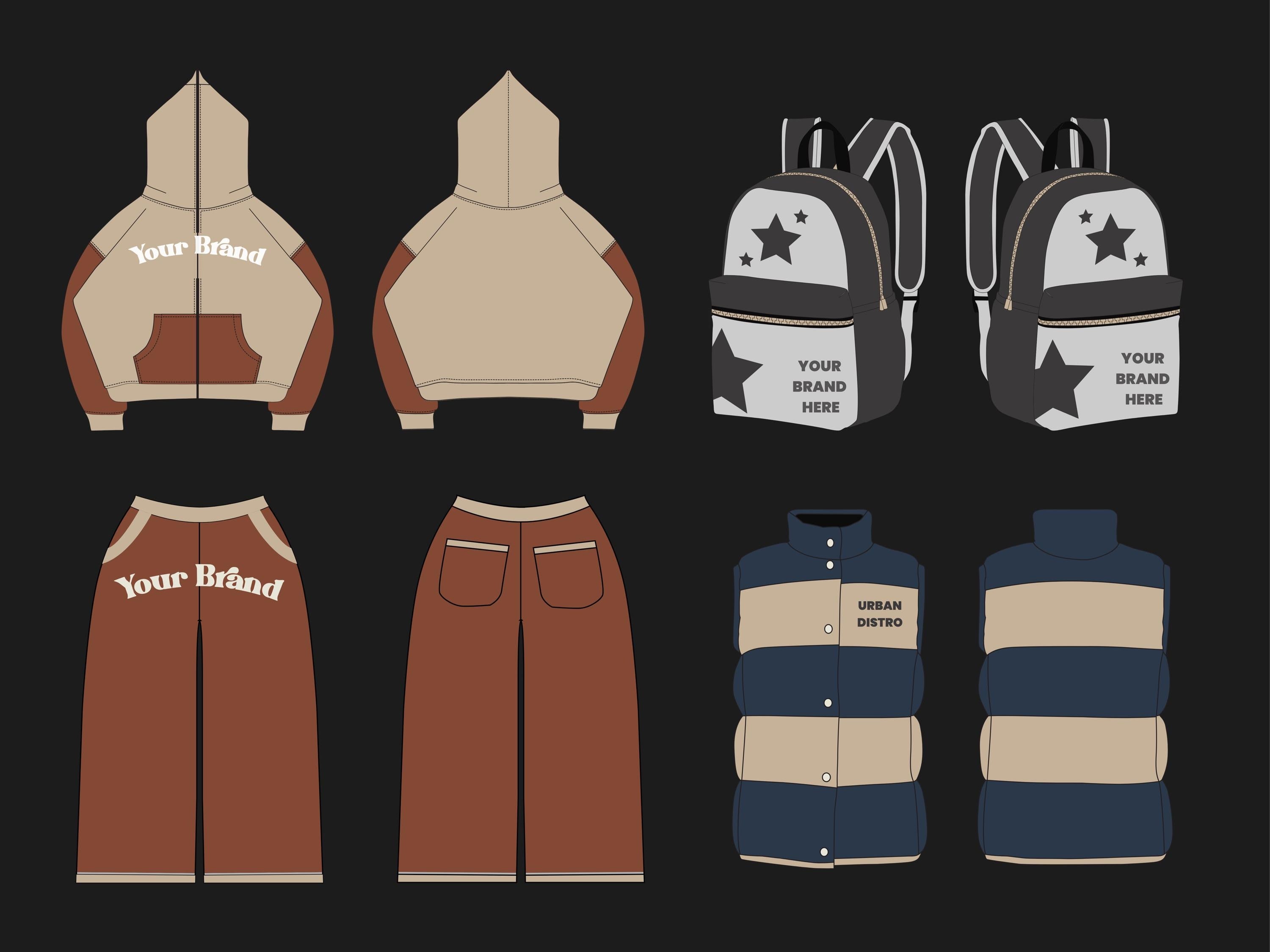 Winter Clothing Mockup Bundle | Fashion Vector Templates (SVG & PNG)