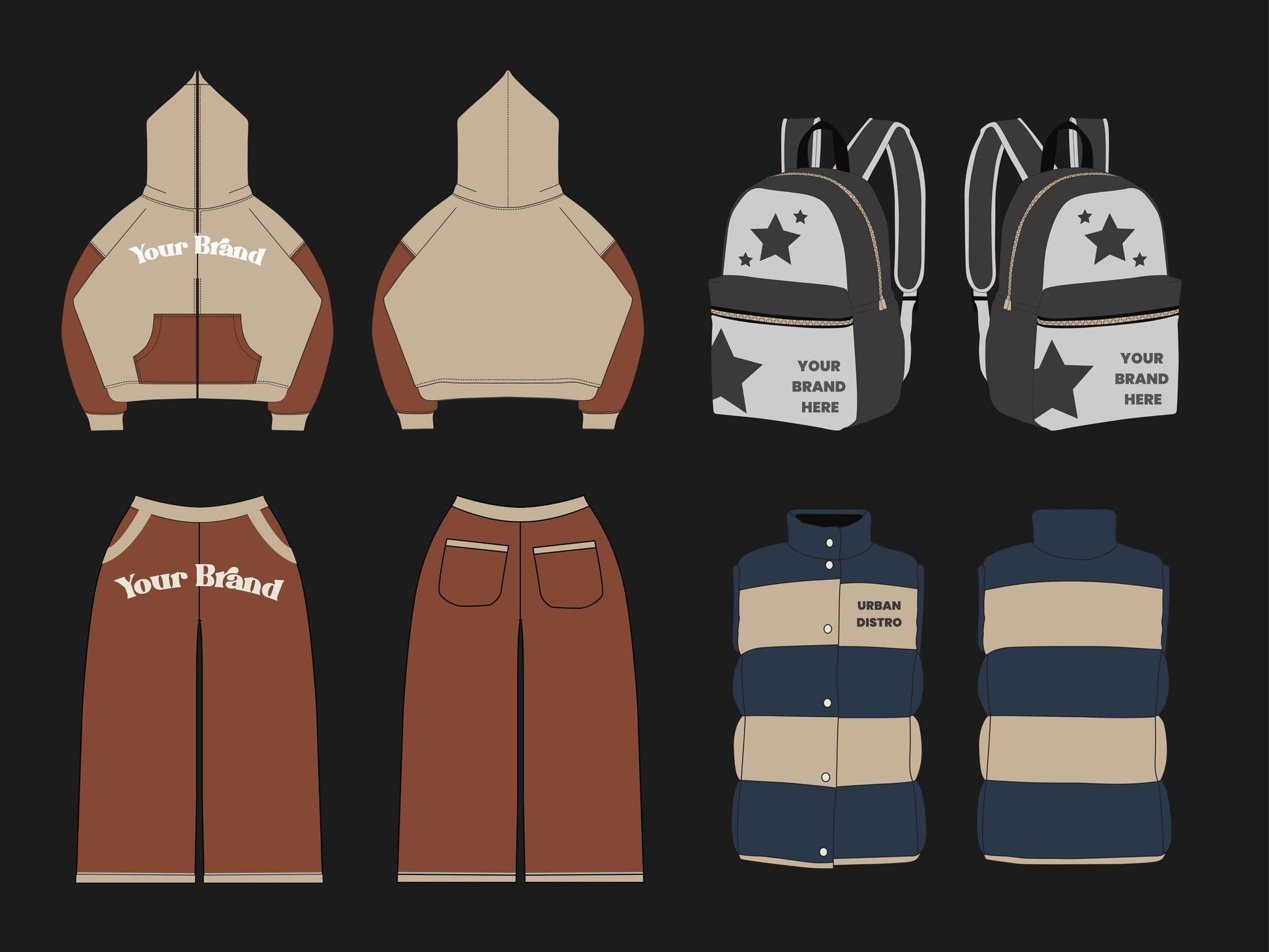 Winter Clothing Mockup Bundle | Fashion Vector Templates (SVG & PNG)