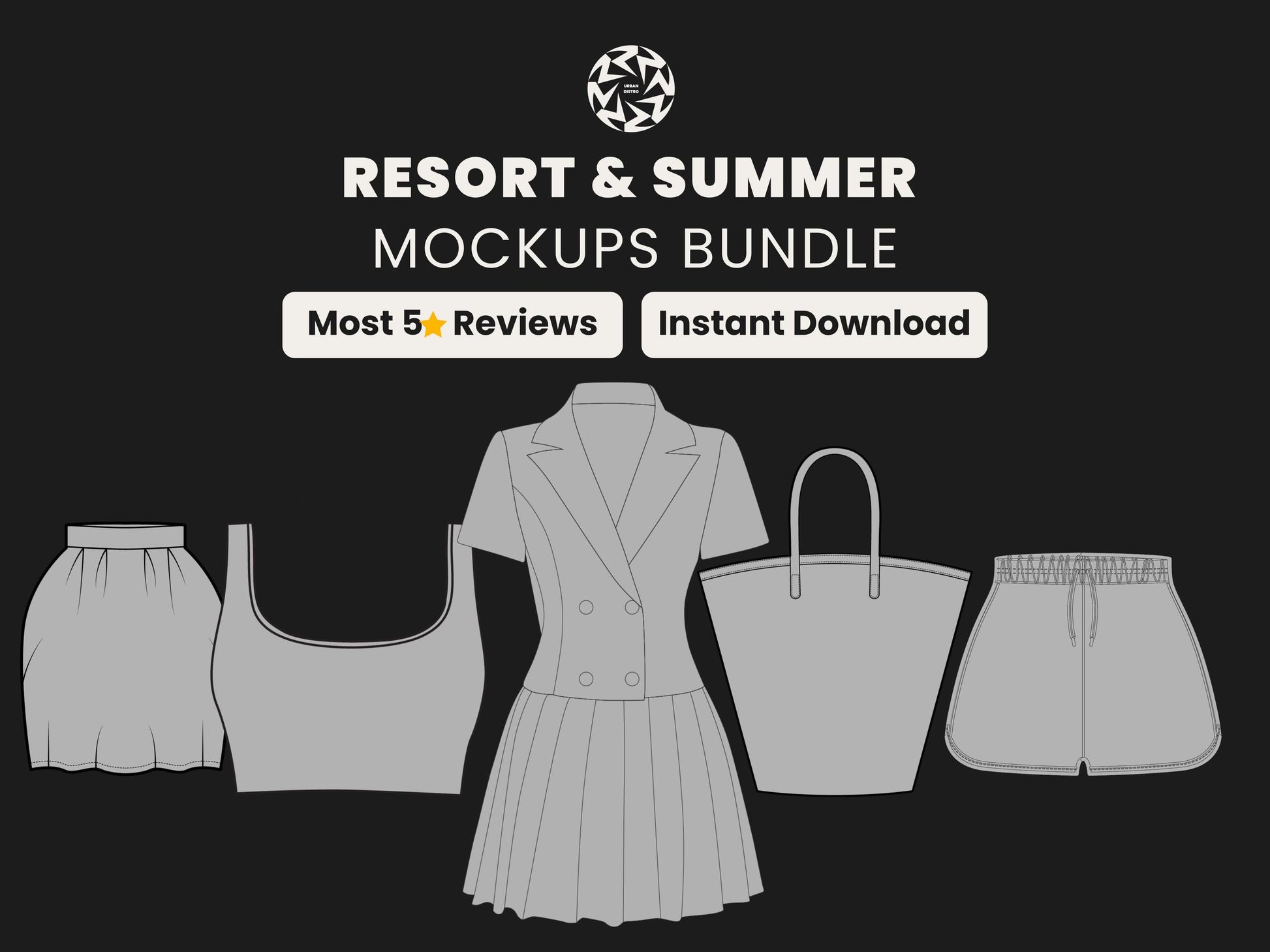 Summer Clothing Mockup Bundle: 400+ Fashion Templates (Digital Download)