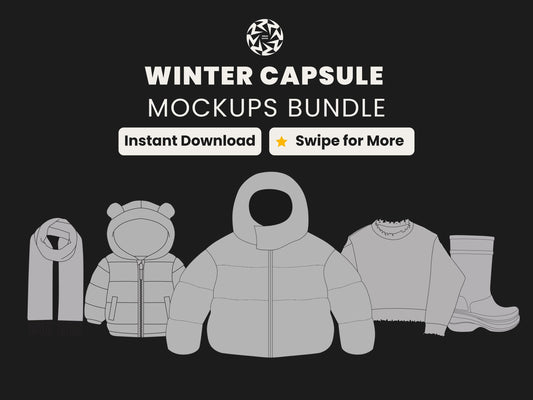 Winter Clothing Mockup Bundle | Fashion Vector Templates (SVG & PNG)