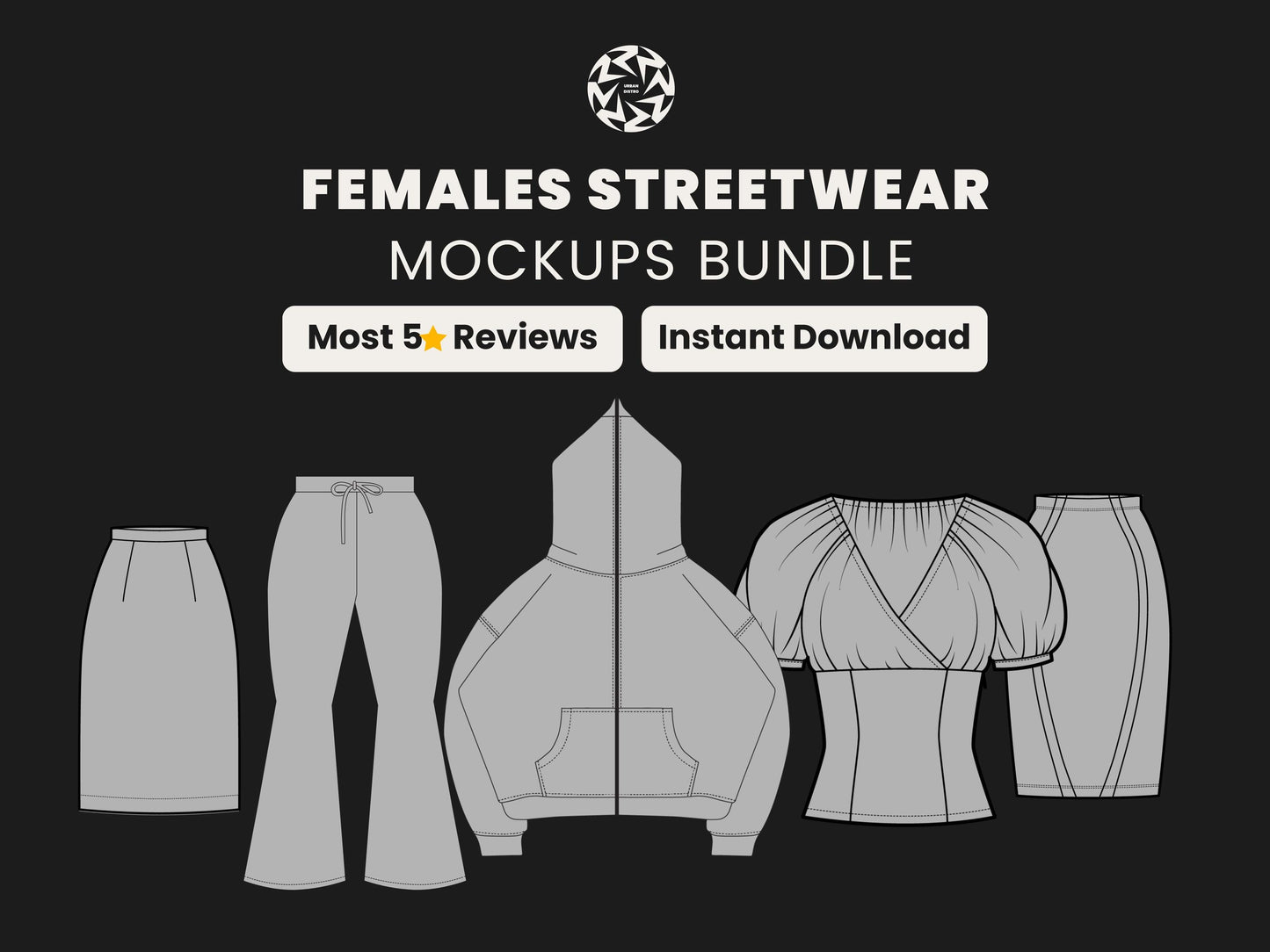 Female Streetwear Clothing Mockups | 500+ Fashion Templates (AI, SVG, PNG)