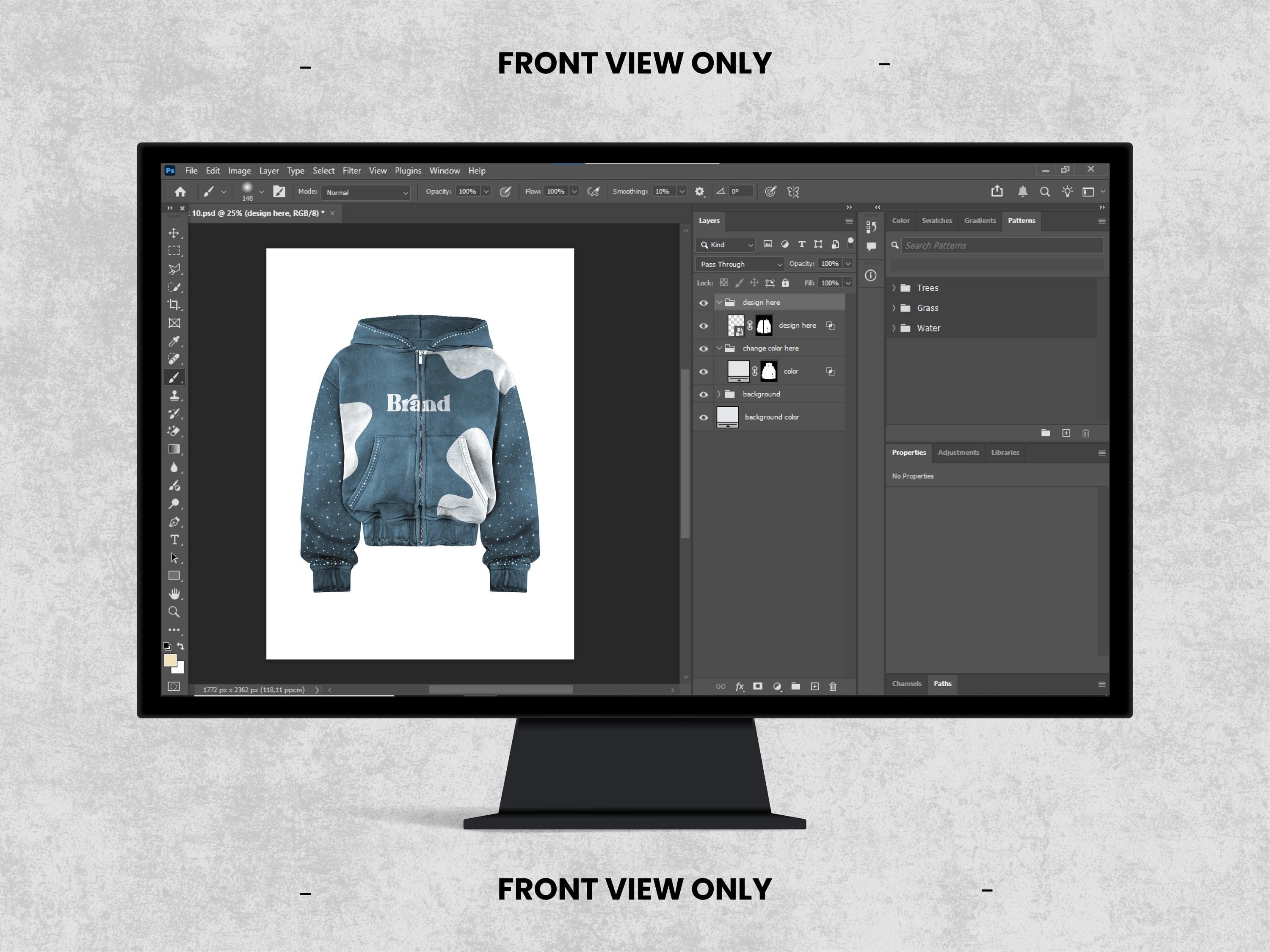 60+ Realistic Hoodies Mockups Bundle | Streetwear Hoodie Clothing Mockup pack | Front View