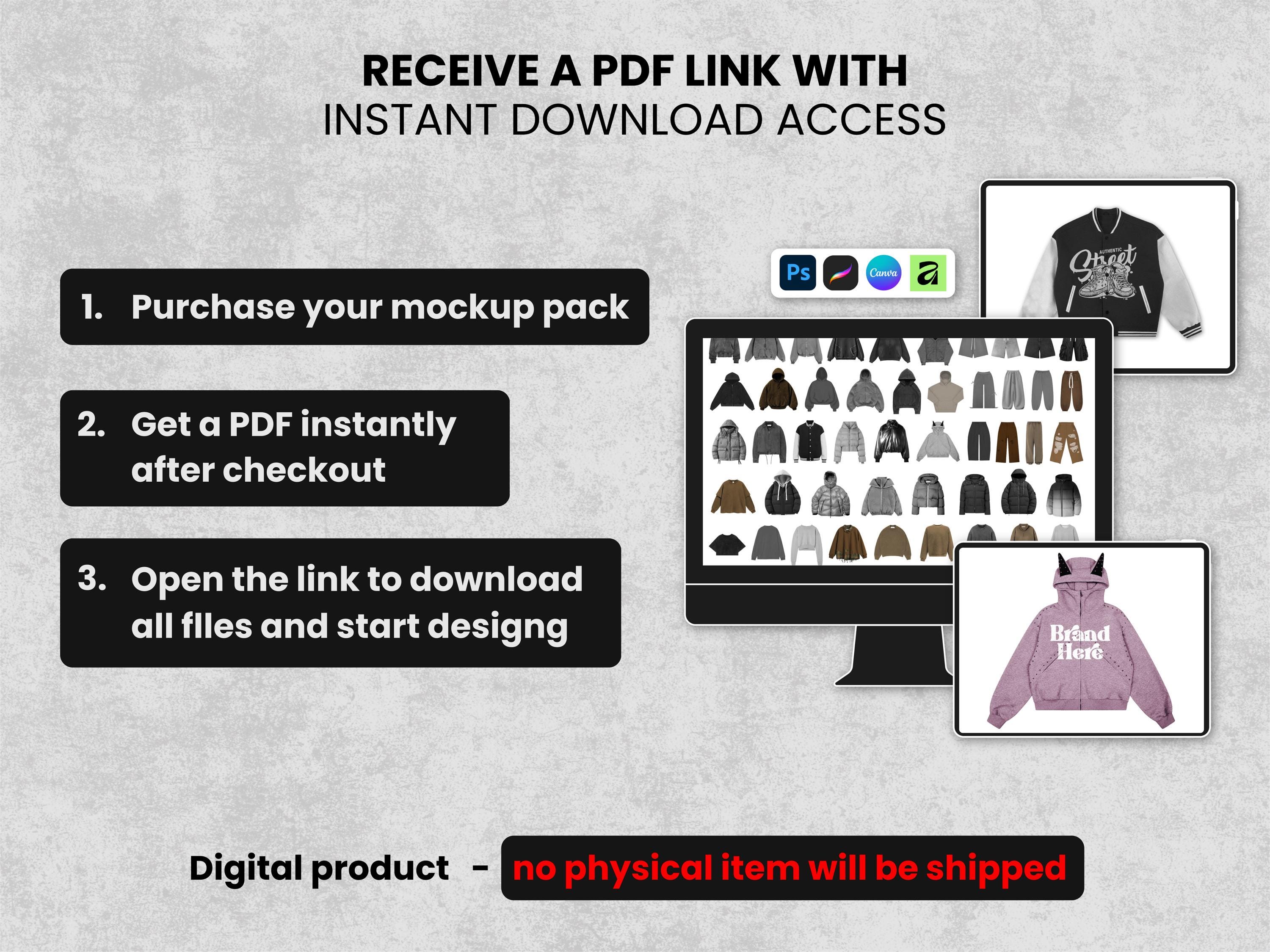 60+ Realistic Hoodies Mockups Bundle | Streetwear Hoodie Clothing Mockup pack | Front View