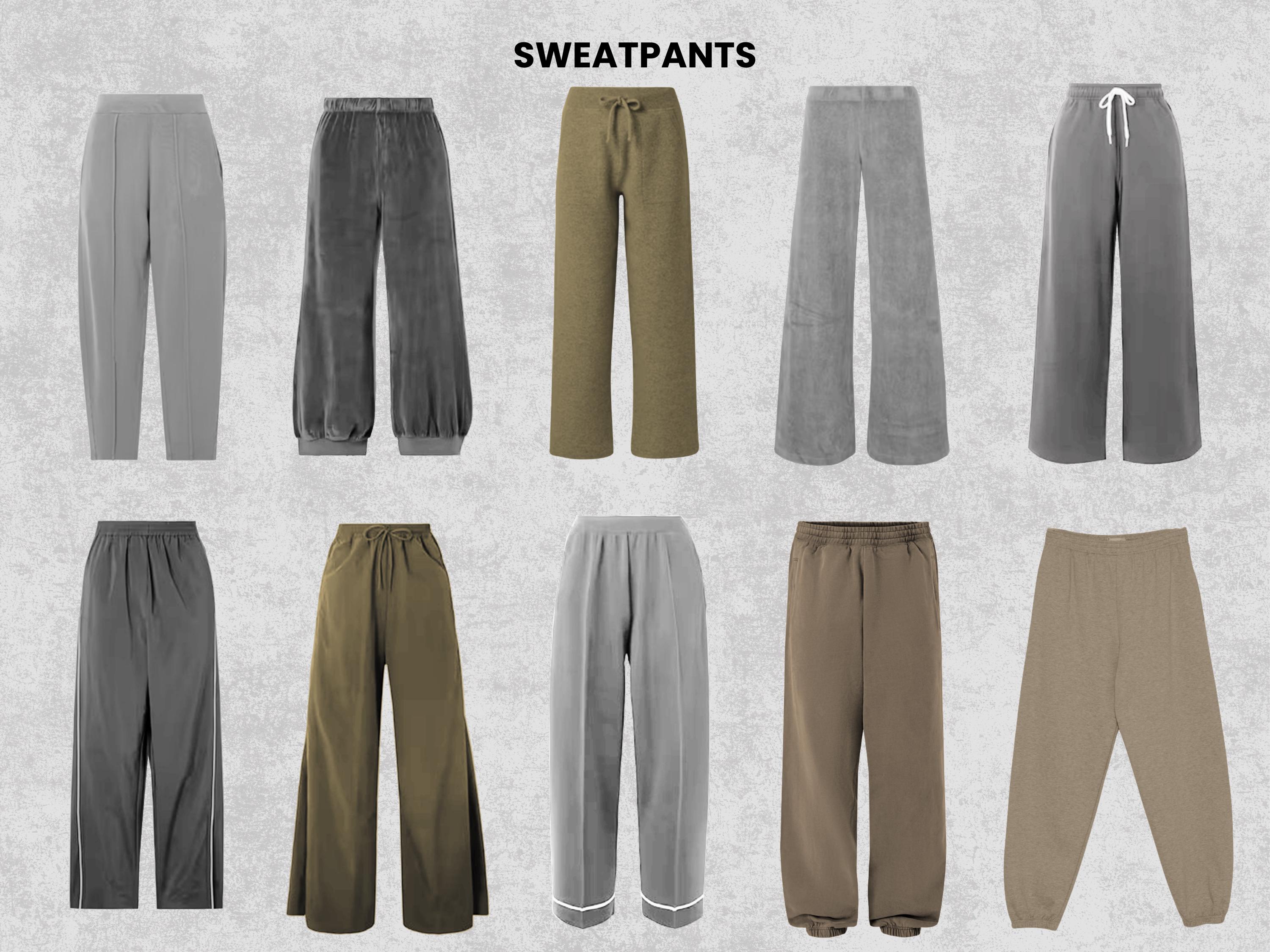 Realistic Sweatpants Mockups Bundle | 50 Streetwear Clothing Mockup pack | Front View