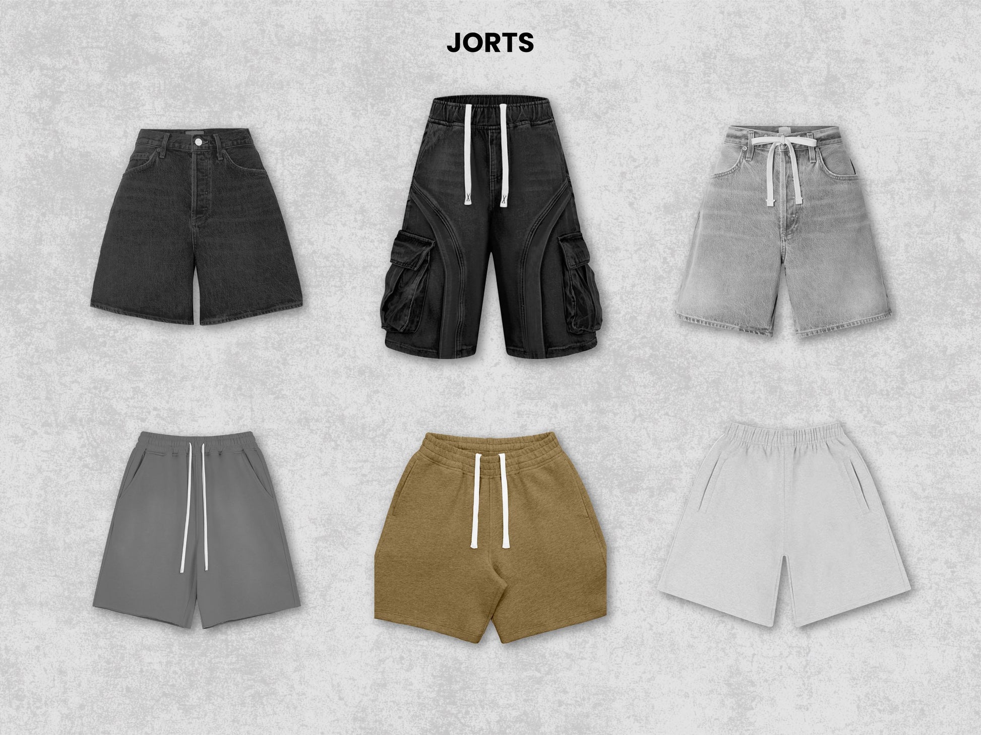 Realistic Bottoms Mockups Bundle | 100 Streetwear Sweatpants, jeans, jorts and shorts Clothing Mockup pack | Front View