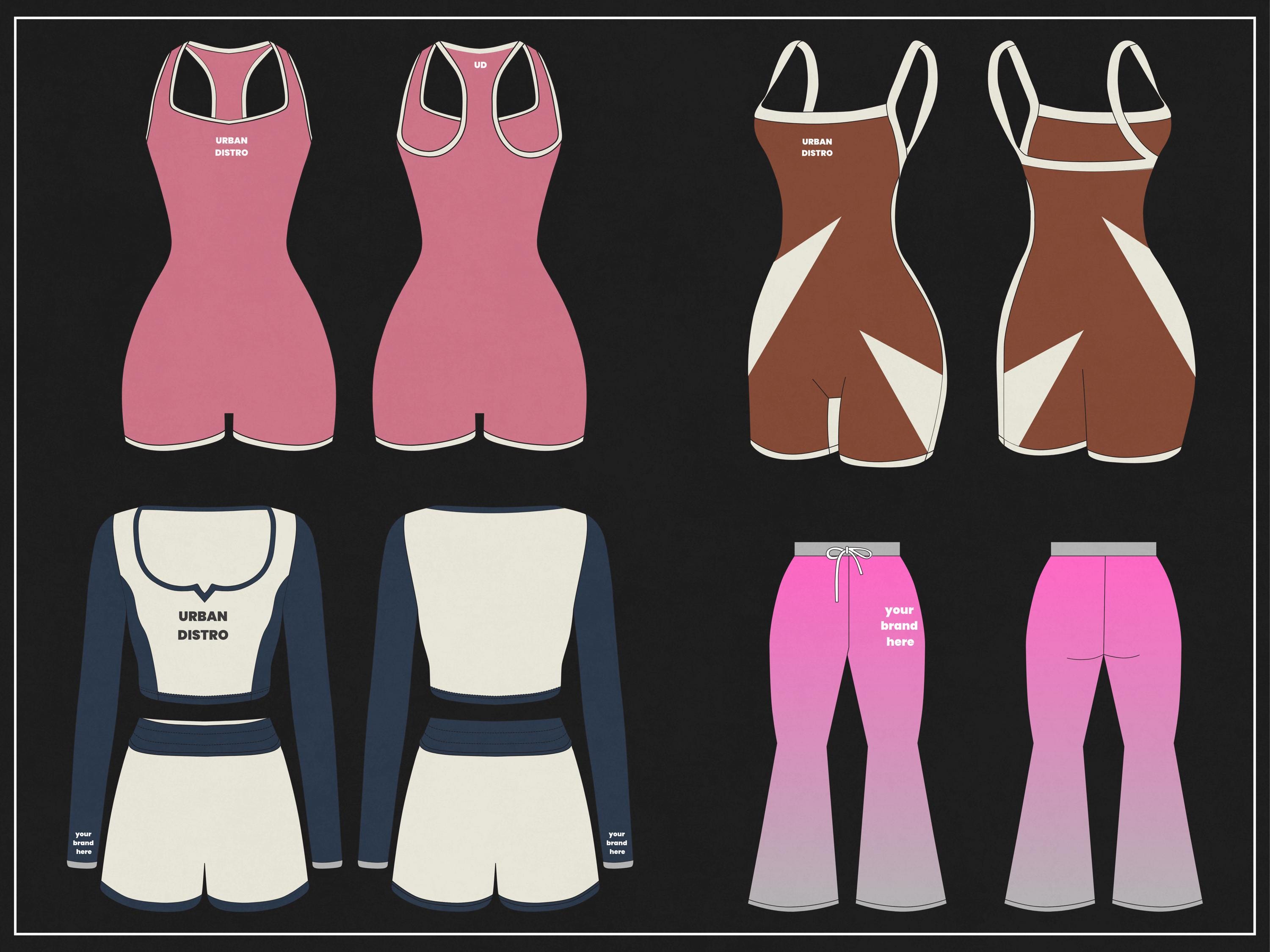500 Women’s Activewear Mockup Pack | Vector Gymwear Templates | Mockups for Fitness Brands and Designers
