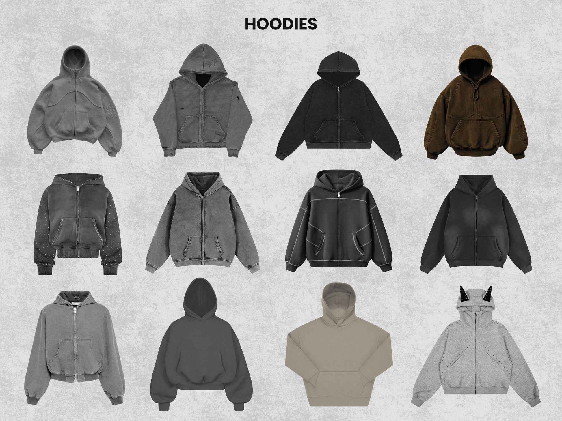 250+ Realistic Mockups Bundle | Streetwear Clothing Mockup pack | Front View