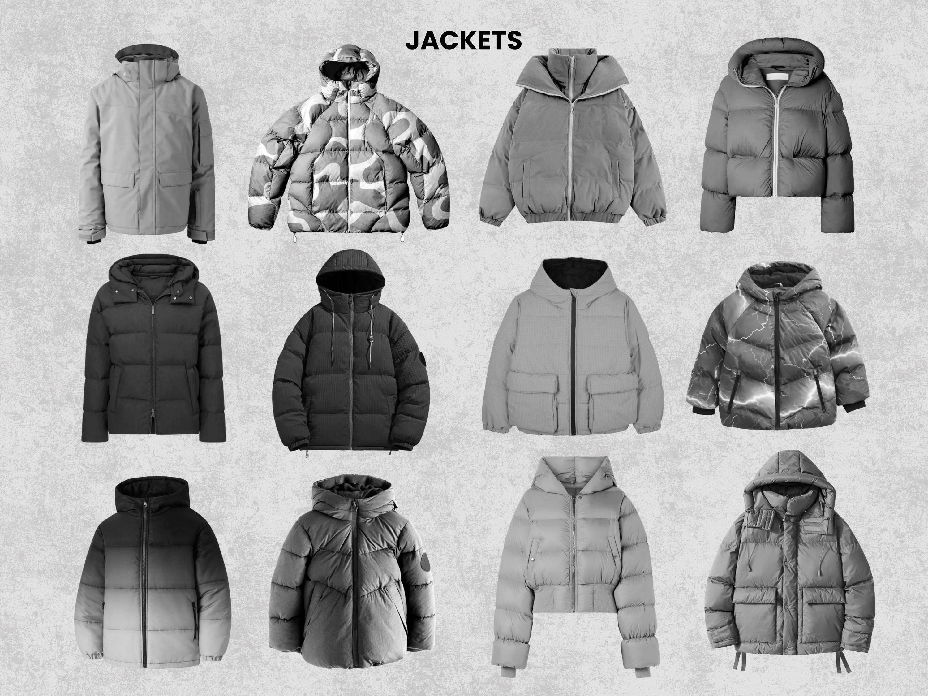 Realistic Jackets Mockups Bundle | 50 Streetwear Clothing Mockup pack | Front View