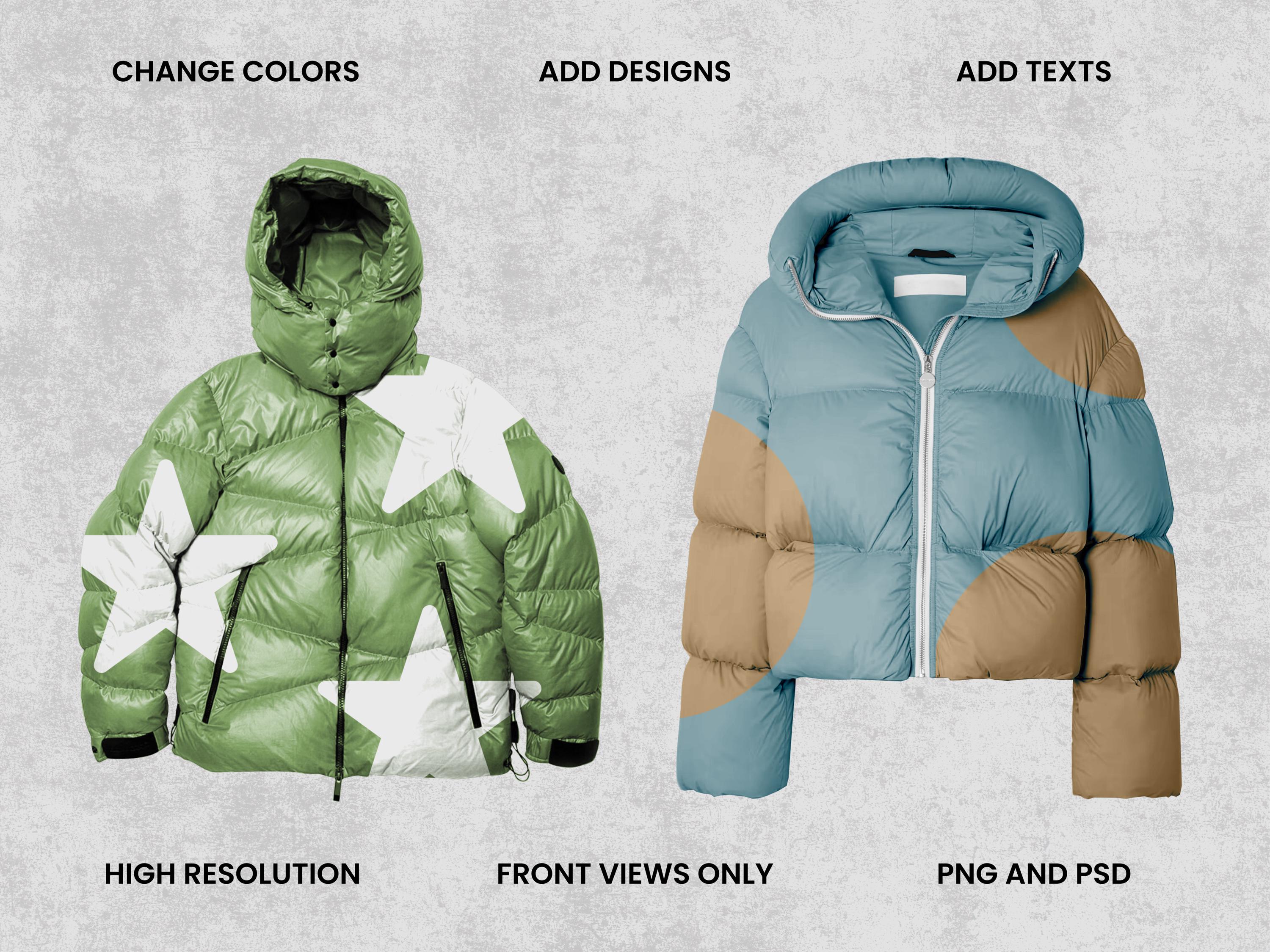 Realistic Jackets Mockups Bundle | 50 Streetwear Clothing Mockup pack | Front View