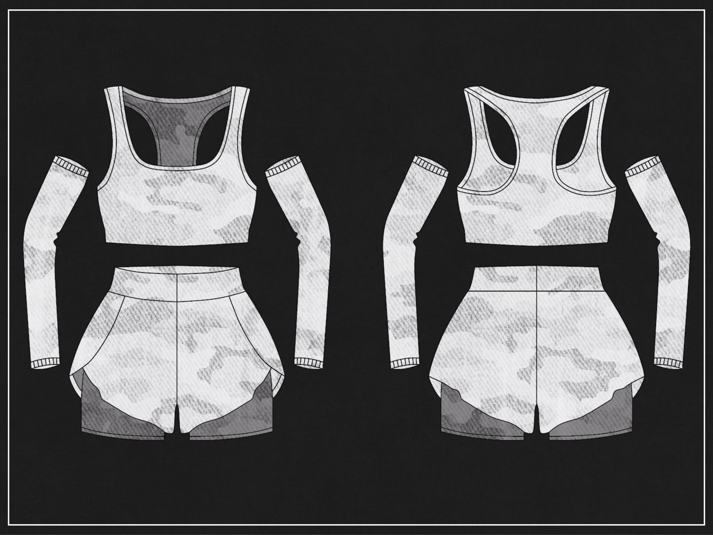 500 Women’s Activewear Mockup Pack | Vector Gymwear Templates | Mockups for Fitness Brands and Designers