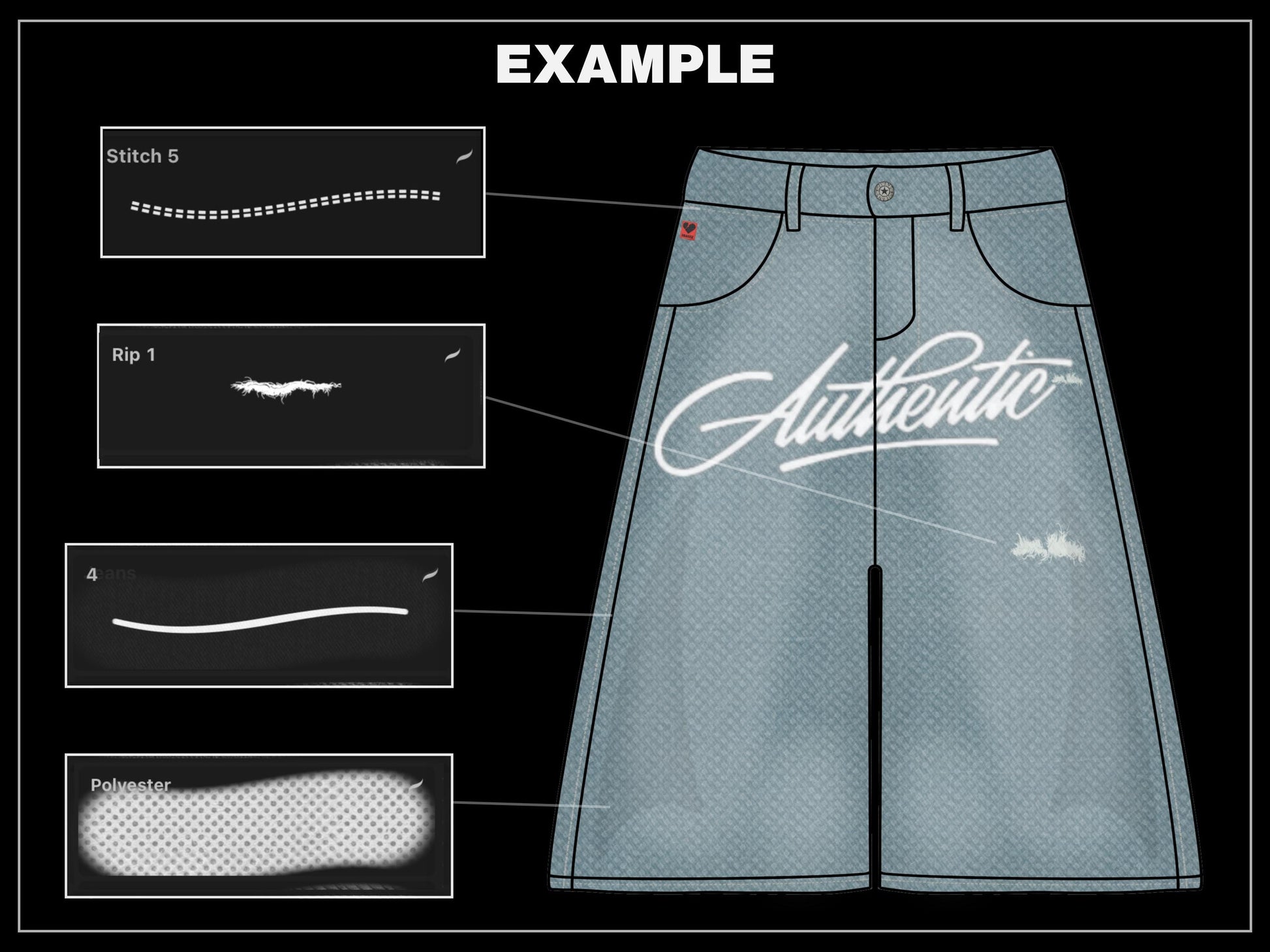 1500+ Procreate Clothing Brushes | Streetwear Mockups Designer Brush Set bundle | Stitches, Chains, Textures, Zippers, tech pack template