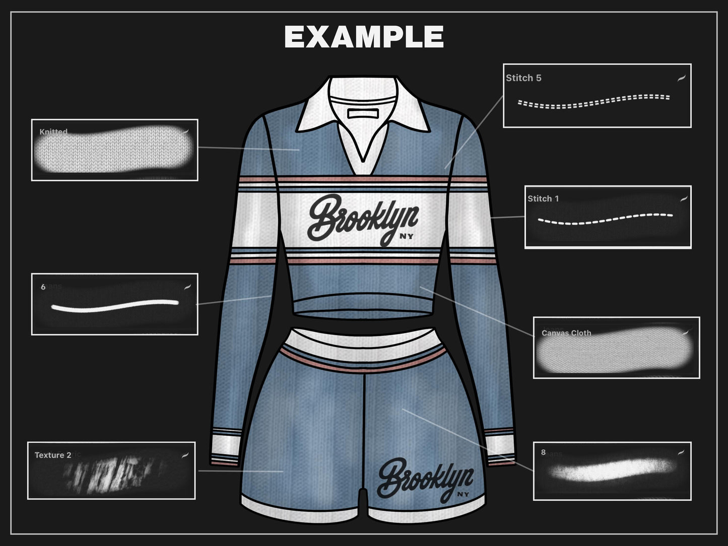 100+ Procreate stitch brushes | Realistic fashion stitches Brushset Clothing Design Brushes, Streetwear Brush-set files