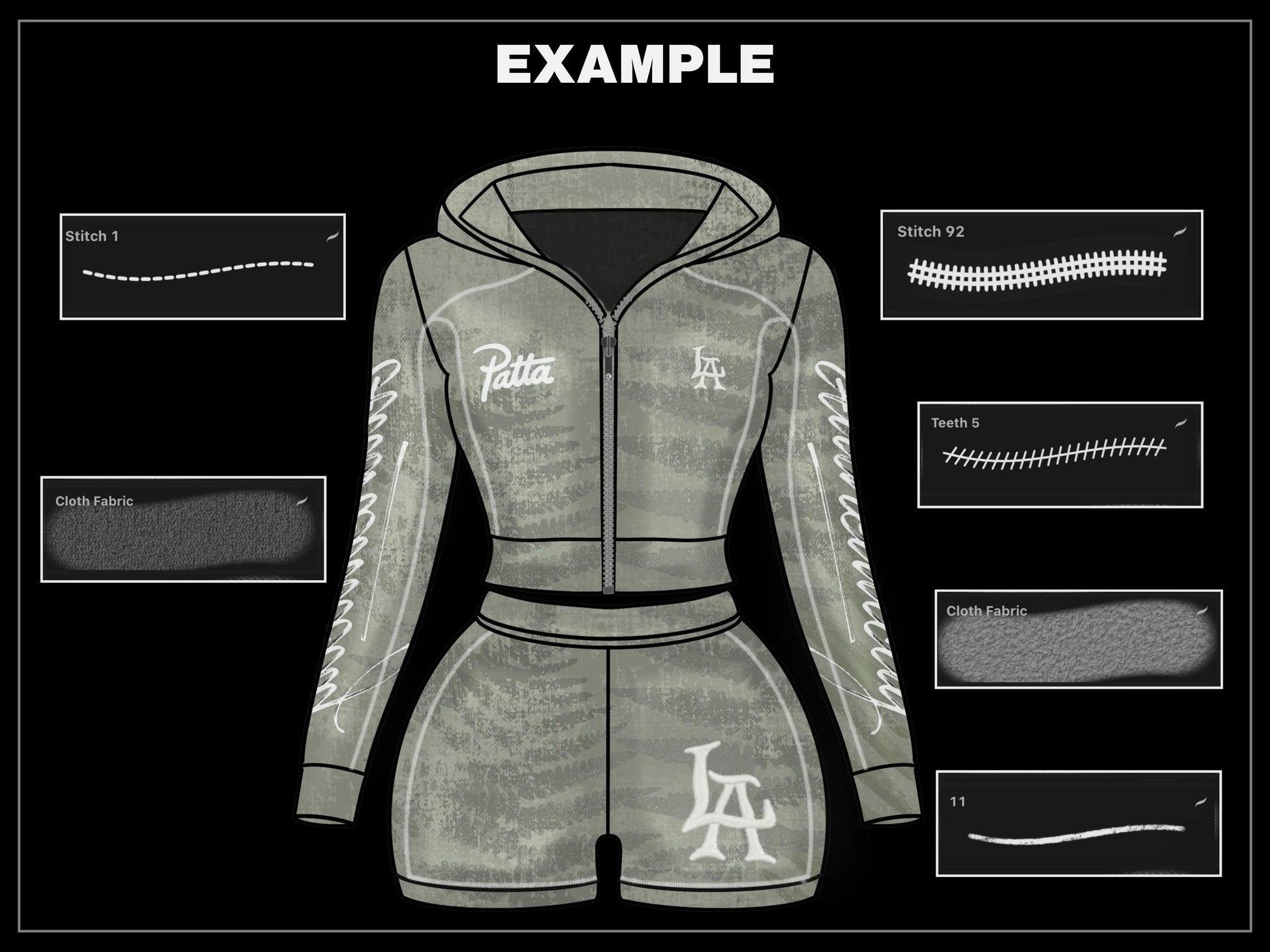100+ Procreate stitch brushes | Realistic fashion stitches Brushset Clothing Design Brushes, Streetwear Brush-set files