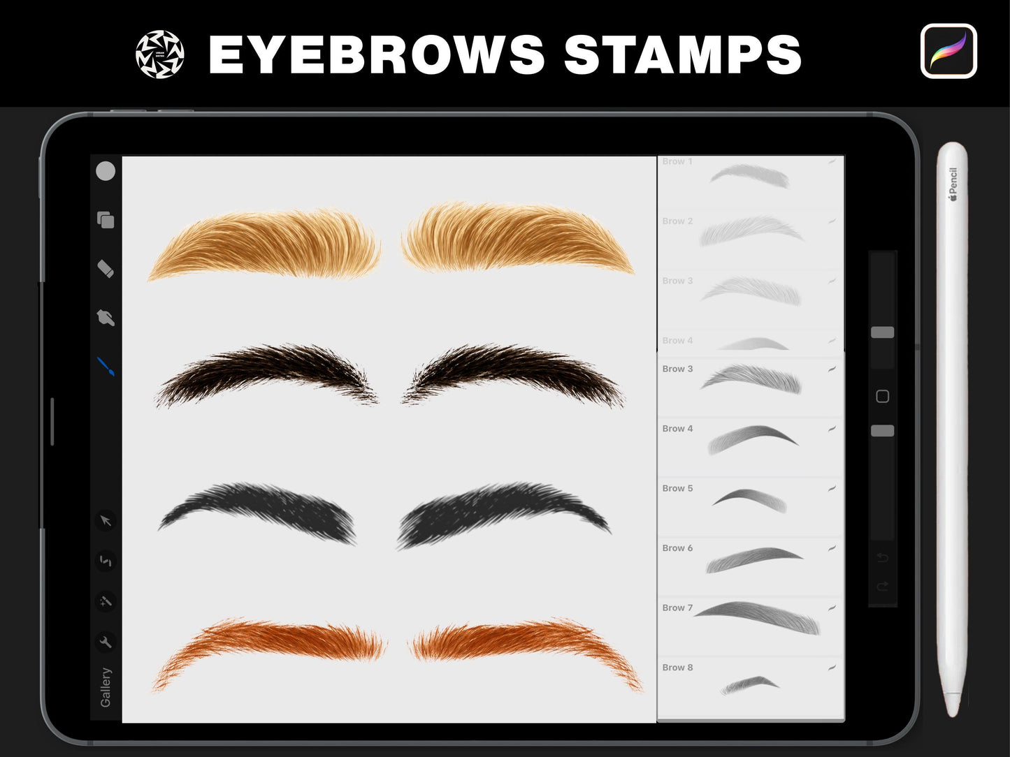 1500+ Procreate Portrait Brushes, Face Hair Body Pose Stamps, Drawing Brushes Bundle, Character Design Kit, Digital Art Tools