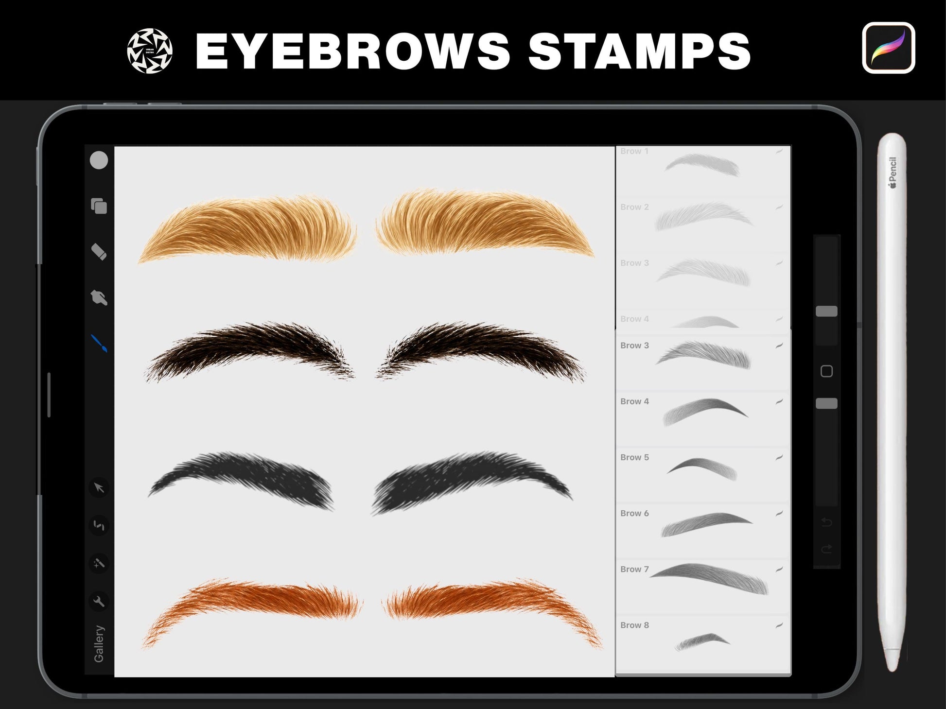 1500+ Procreate Portrait Brushes, Face Hair Body Pose Stamps, Drawing Brushes Bundle, Character Design Kit, Digital Art Tools