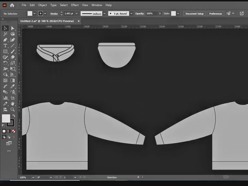 Streetwear vector mockups pack | 12,000+ clothing mockup combinations and a tech pack template  Illustrator Procreate AI PNG SVG