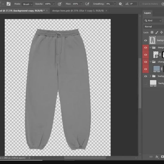 Realistic Bottoms Mockups Bundle | 100 Streetwear Sweatpants, jeans, jorts and shorts Clothing Mockup pack  | Front View