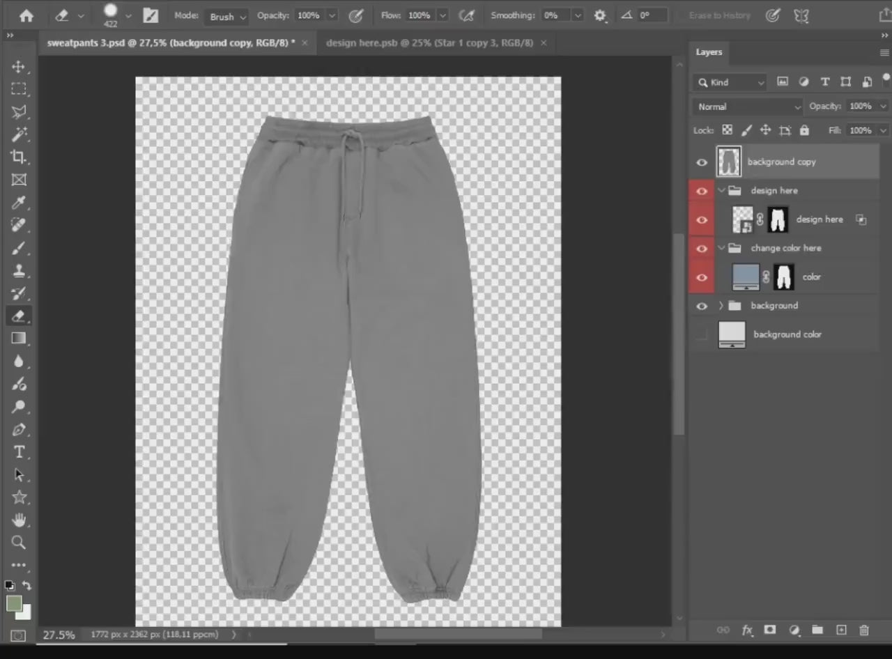 Realistic Sweatpants Mockups Bundle | 50 Streetwear Clothing Mockup pack | Front View
