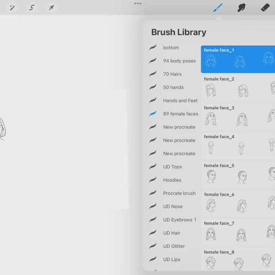 100 Procreate Face Stamps | Realistic Face Poses for Illustration & Portraits bundle