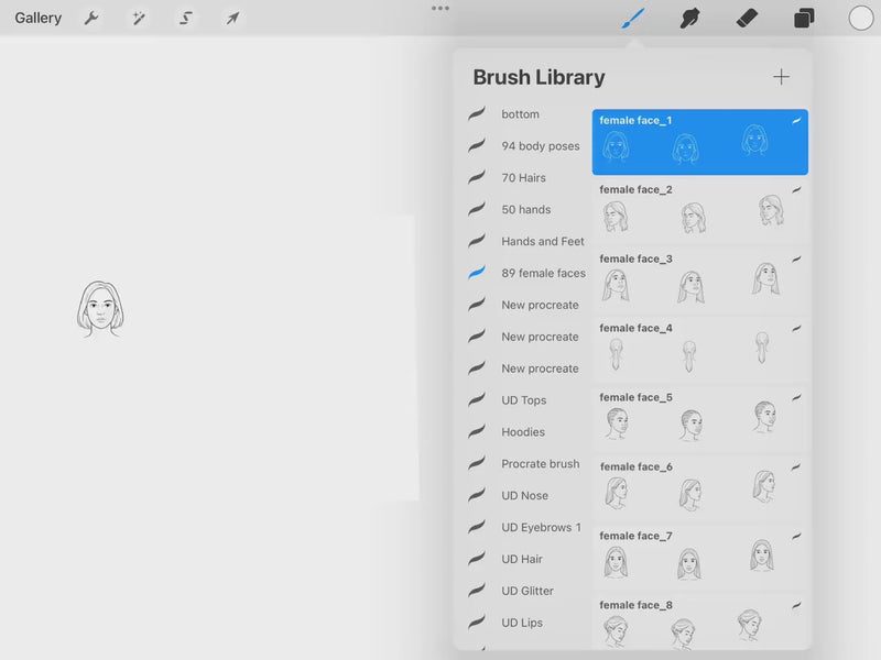 100 Procreate Face Stamps | Realistic Face Poses for Illustration & Portraits bundle